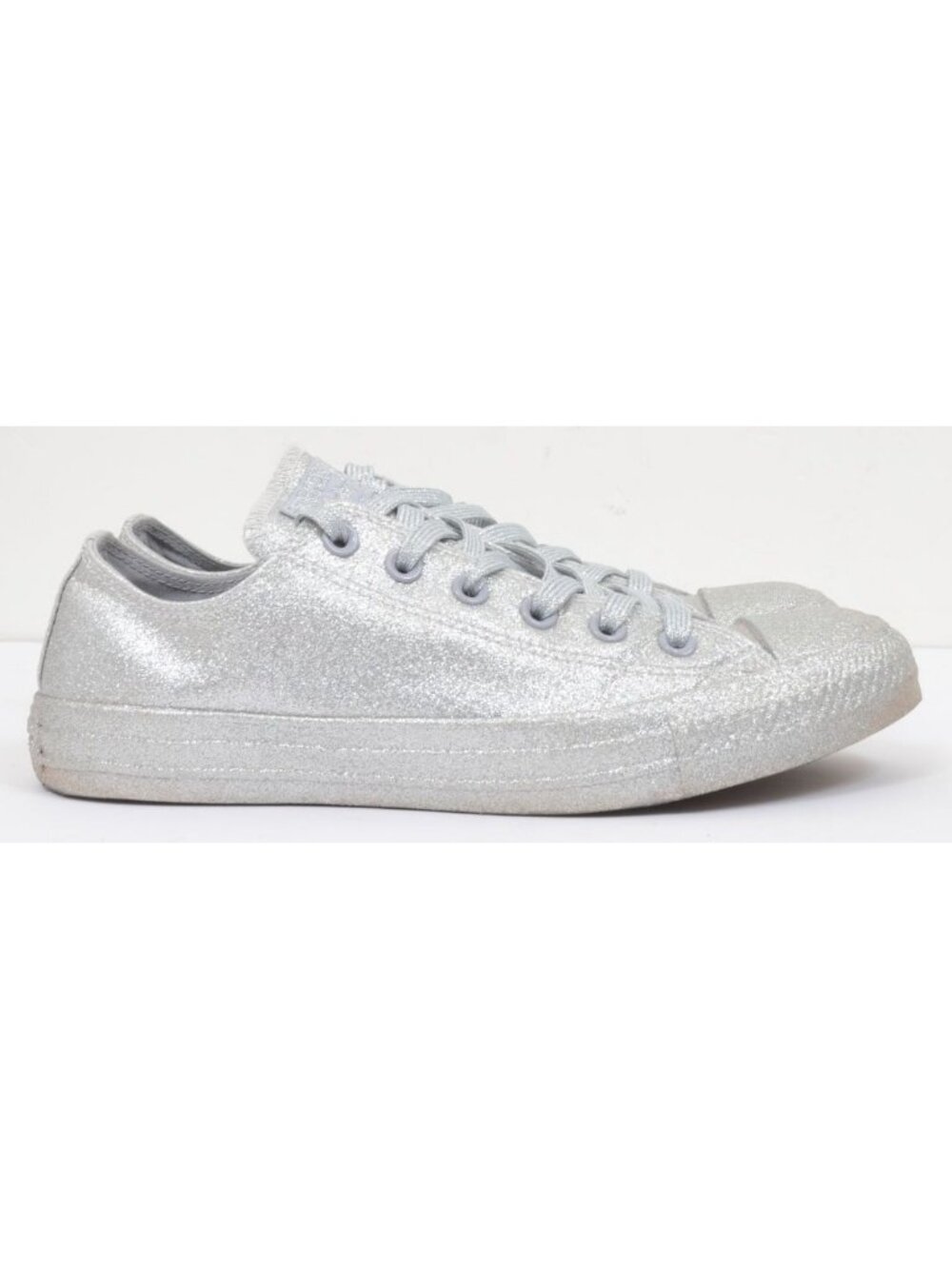 Converse Chuck Taylor All Star Sneakers Silver Glitter Men's 7 Women's 9 Lo Top - Picture 3 of 8